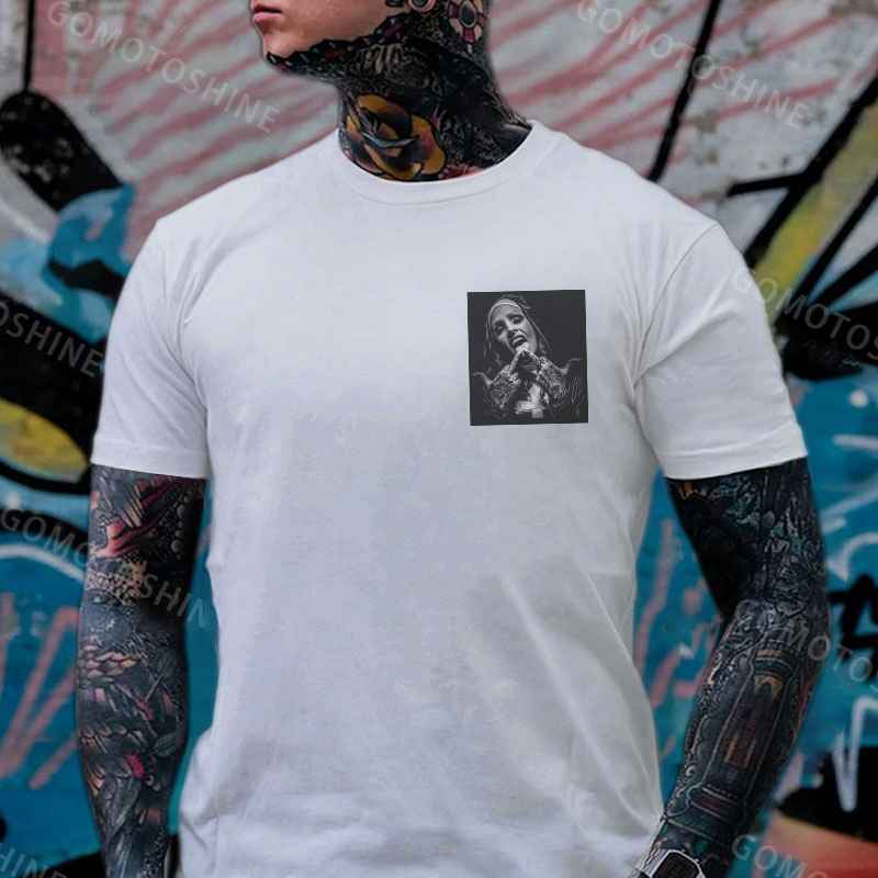 Nun and crucifix Men's printed T-shirt