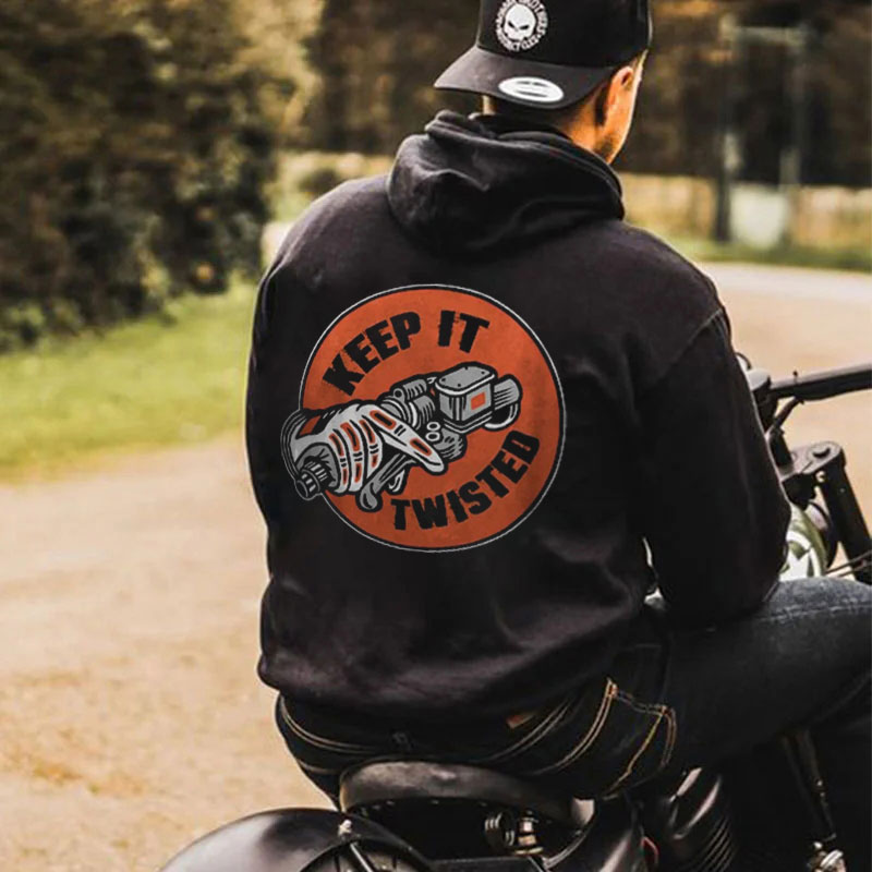 KEEP IT TWISTED Motor Head Graphic Black Print Hoodie