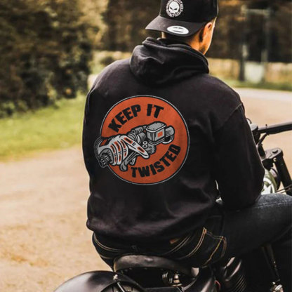KEEP IT TWISTED Motor Head Graphic Black Print Hoodie