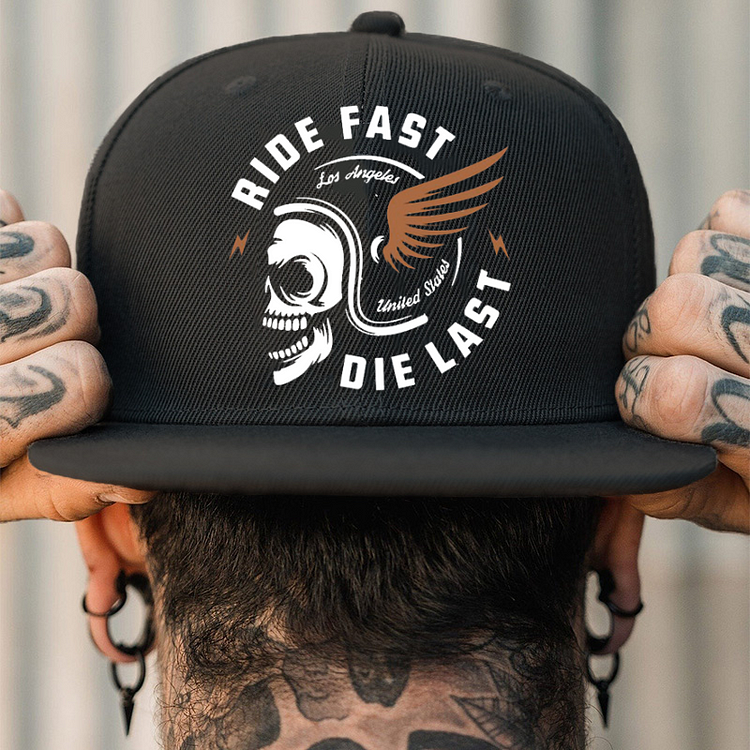 RIDE FAST DIE LAST Helmet Skull Fashion Cap