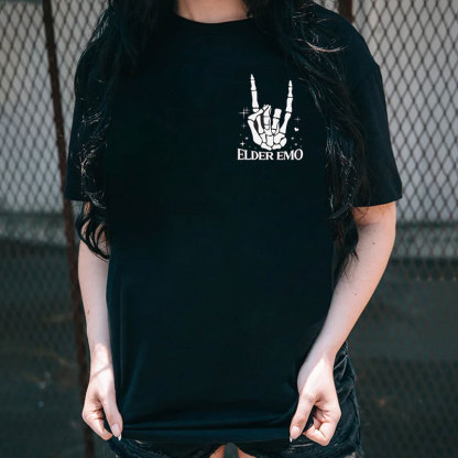 IT WAS NEVER A PHASE ELDER EMO Bone Hand Print Women's T-shirt