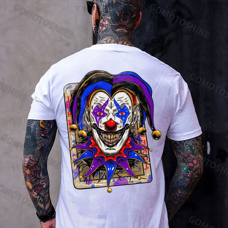 POKER JOKER Evil Smile Joker Print Men's T-Shirt