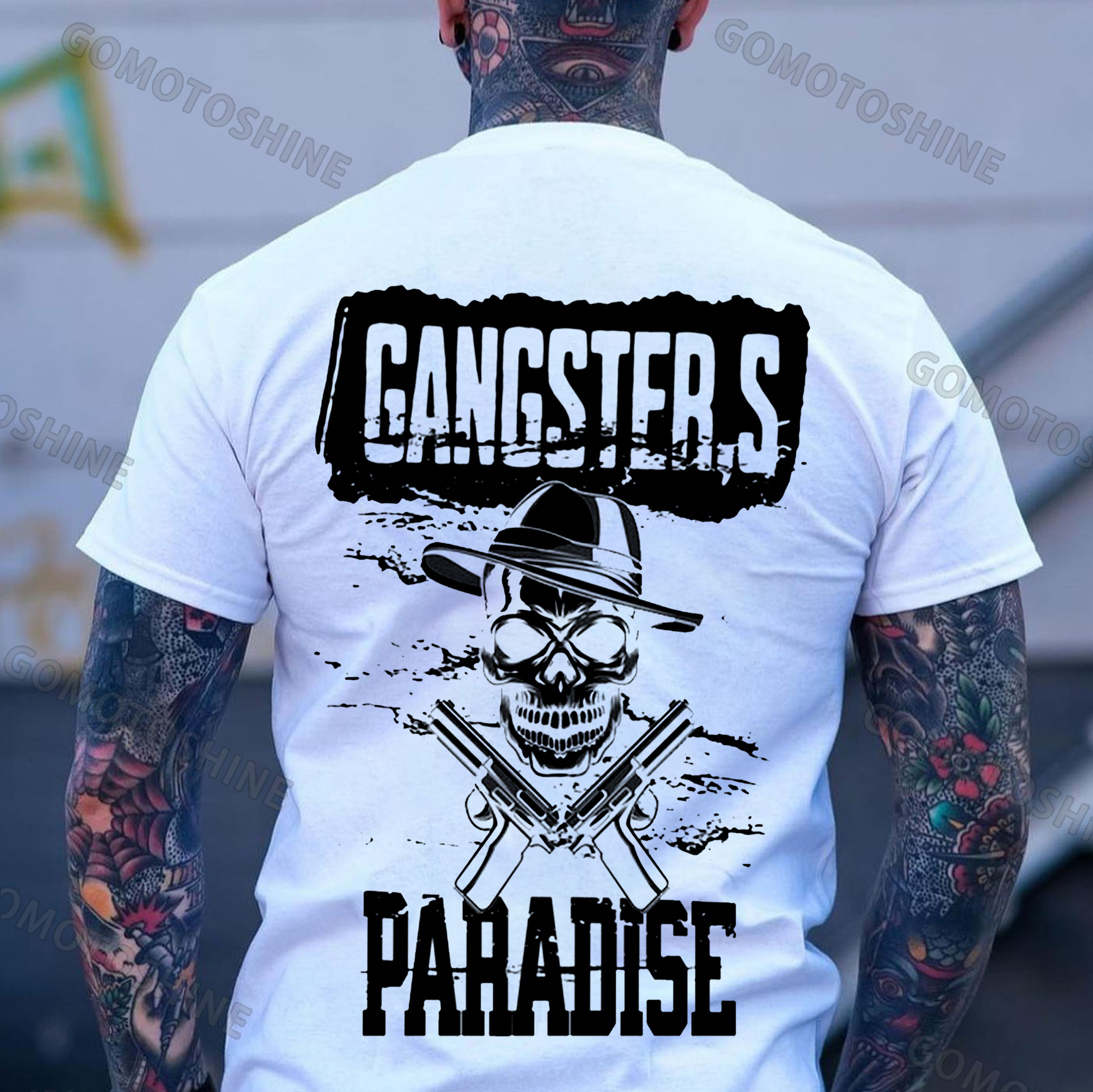 GANGSTER'S PARADISE Skull Print Men's T-Shirt