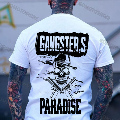 GANGSTER'S PARADISE Skull Print Men's T-Shirt