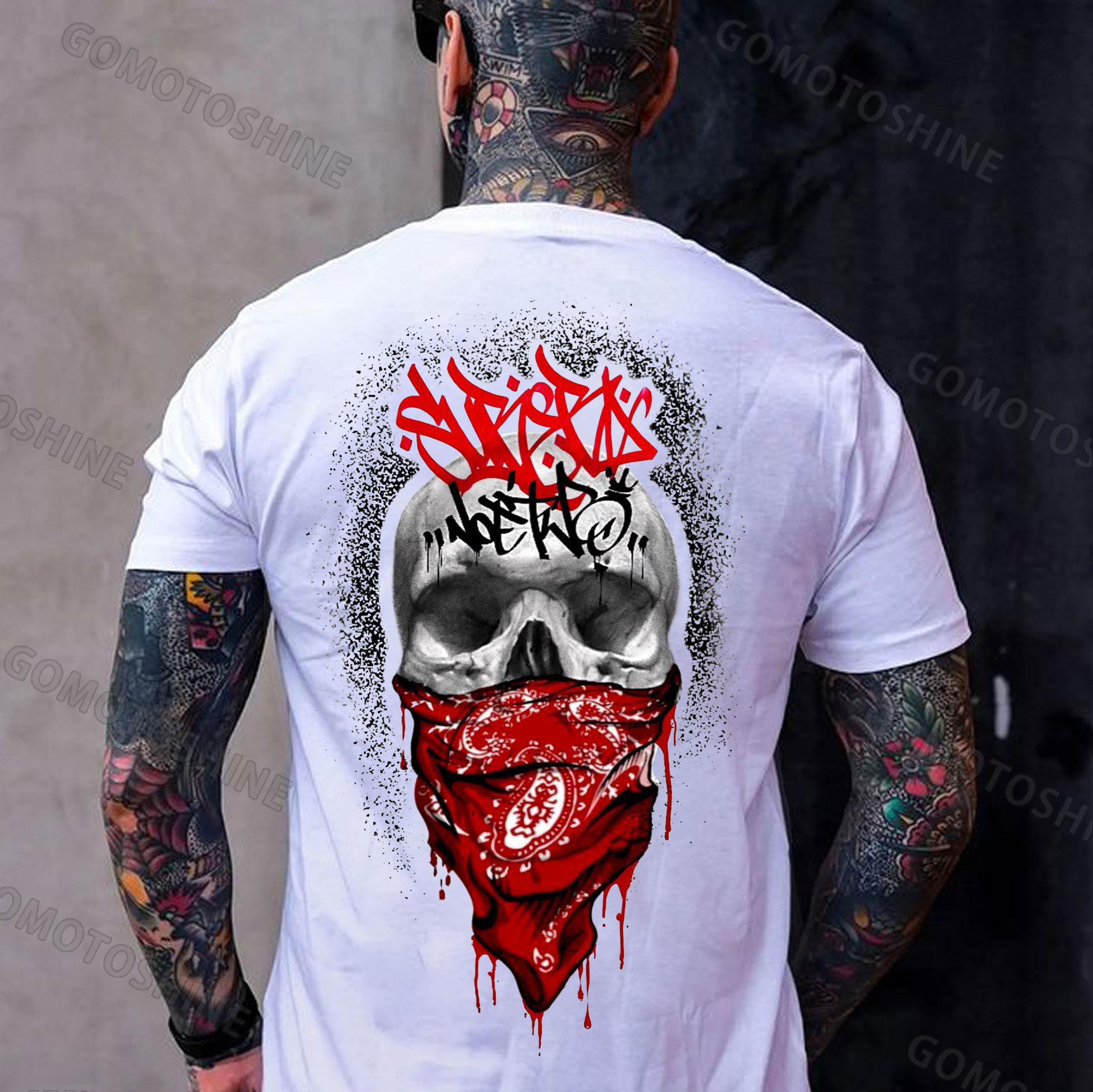 Runes Skull Print Men's T-Shirt