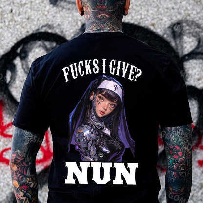 FUCKS I GIVE NUN Cyber Nun Print Men's T-Shirt
