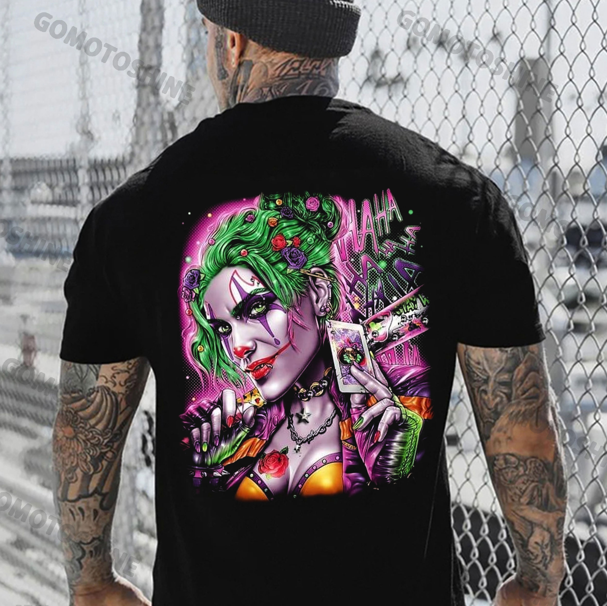 Joker Girl&Poker Print Men's T-Shirt