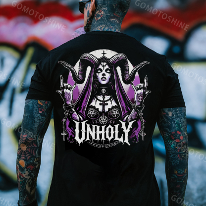 UNHOLY Devil Nun Print Men's T-Shirt