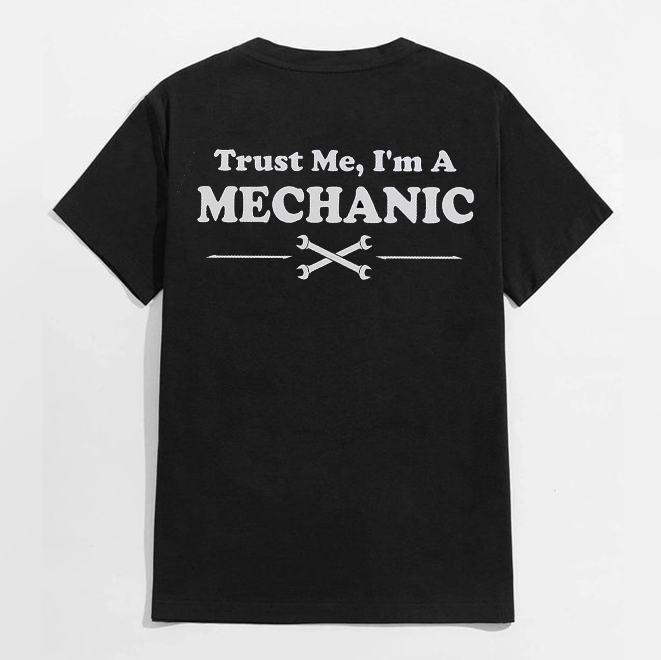 TRUST ME, I'M A MECHANIC Black Print T-Shirt