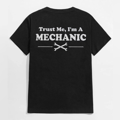 TRUST ME, I'M A MECHANIC Black Print T-Shirt