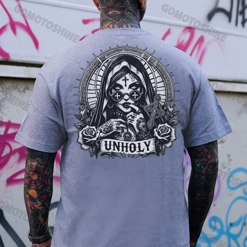 UNHOLY Tattooed Nun Print Men's T-Shirt