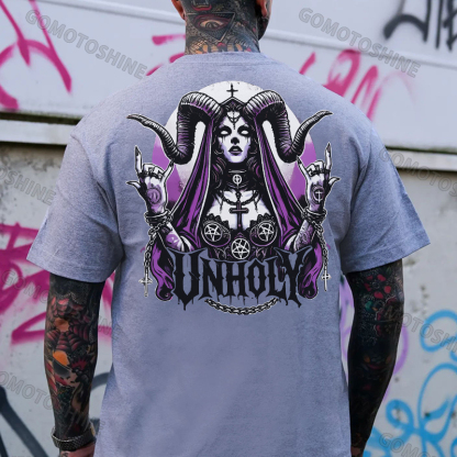 UNHOLY Devil Nun Print Men's T-Shirt