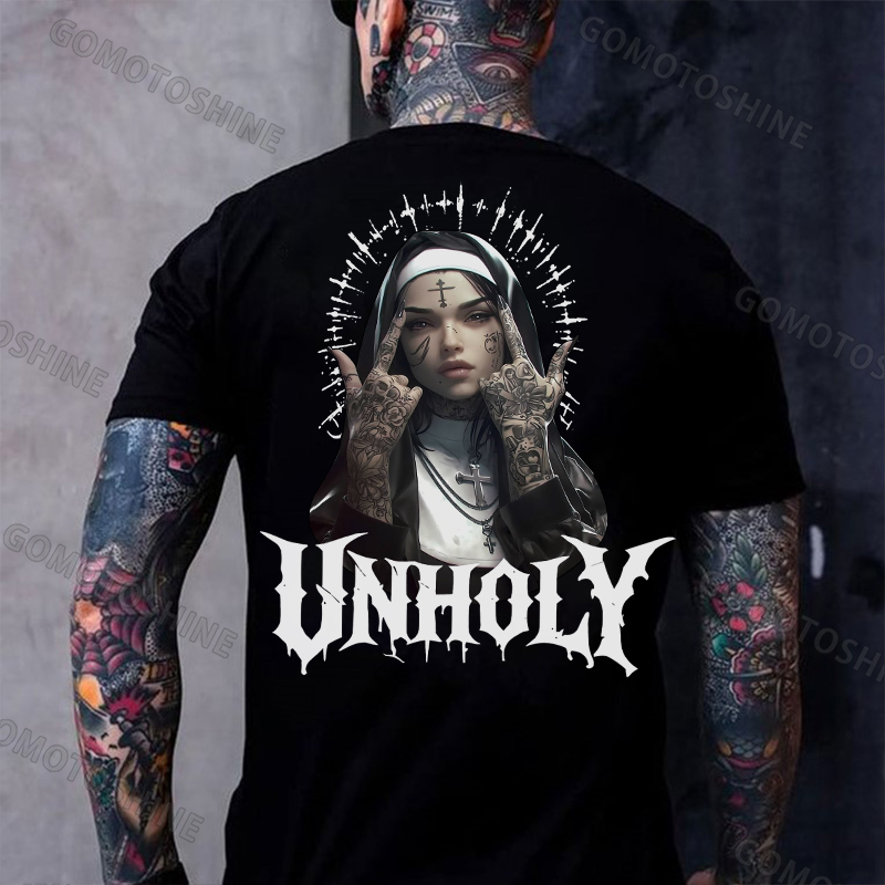 UNHOLY Defiant Nun Print Men's T-Shirt