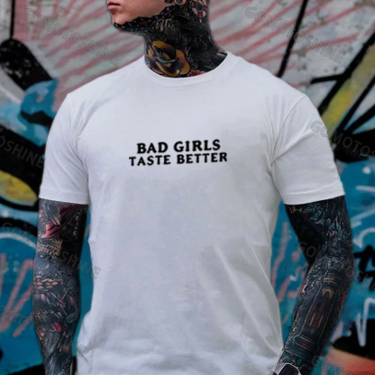 BAD GIRLS TASTE BETTER Devil Girl Print Men's T-Shirt