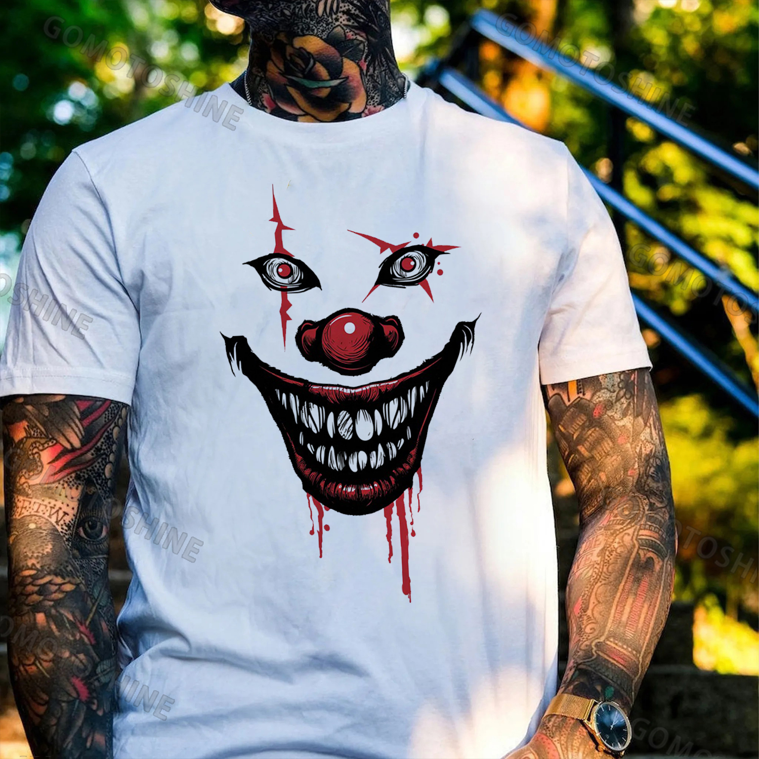 Evil Joker Smile Print Men's T-Shirt