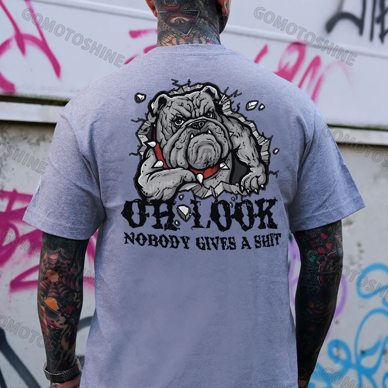 OH LOOK NOBODY GIVES A SHIT Hound Print Men's T-Shirt