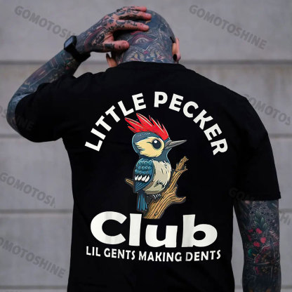 LITTLE PECKER CLUB Woodpecker Print Men's T-Shirt