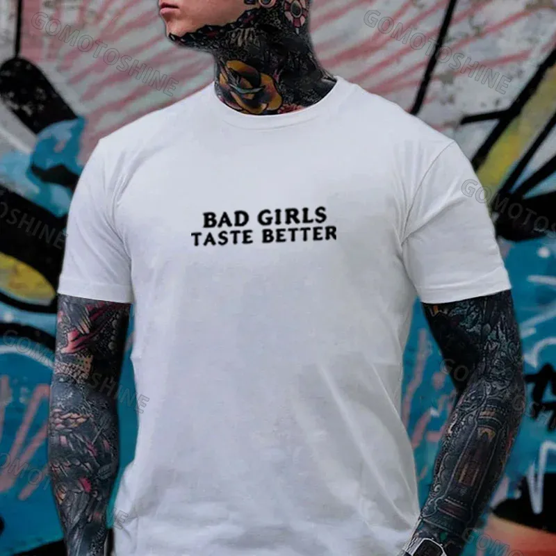 BAD GIRLS TASTE BETTER Sexy Naked Nun Print Men's T-Shirt