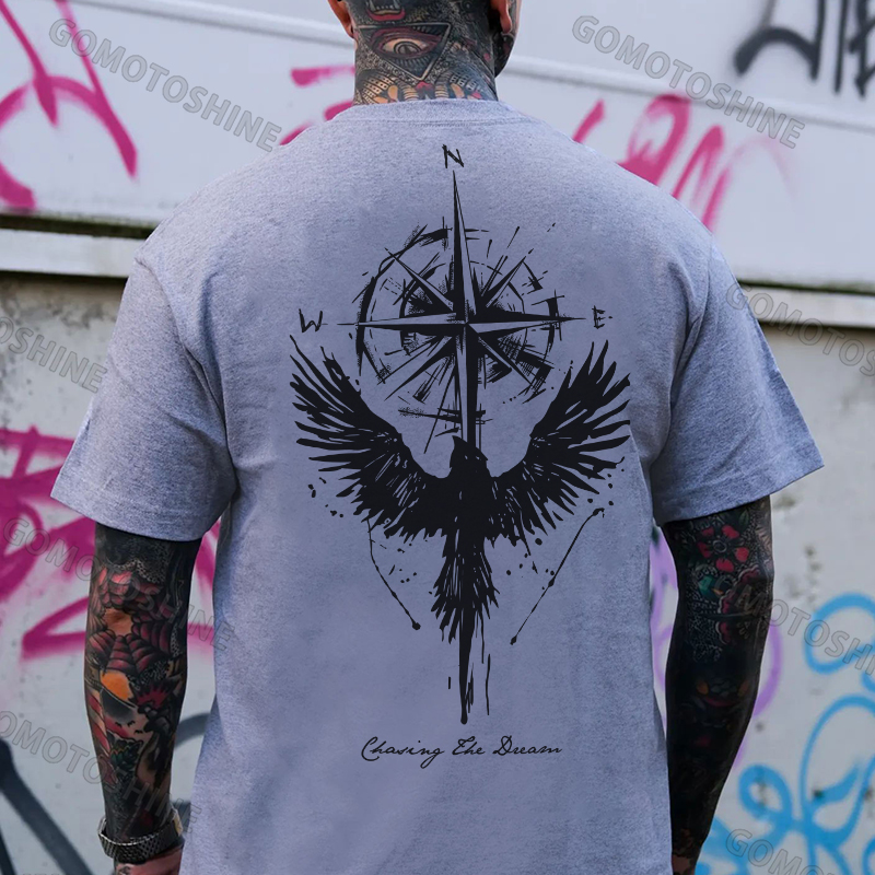 CHASING THE WAY The Guiding Eagle Print Men's T-Shirt