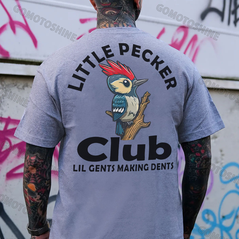 LITTLE PECKER CLUB Woodpecker Print Men's T-Shirt