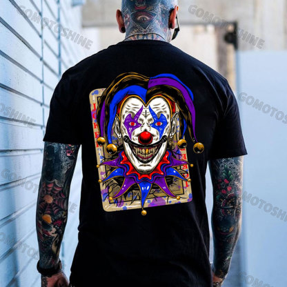 POKER JOKER Evil Smile Joker Print Men's T-Shirt