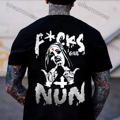 FUCKS I GIVE NUN Defiant Nun Print Men's T-Shirt