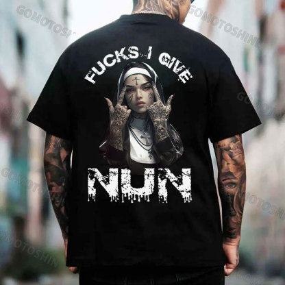 FUCKS I GIVE NUN Defiant Nun Print Men's T-Shirt
