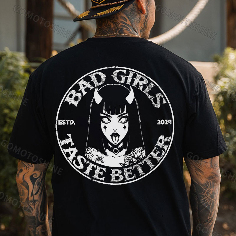 BAD GIRLS TASTE BETTER Devil Girl Print Men's T-Shirt