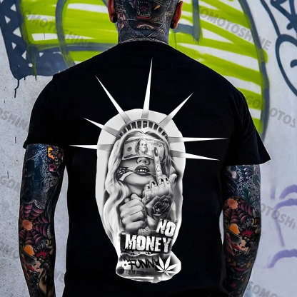 NO MONEY ON FUNNY Defiant Money Lady Print Men's T-Shirt