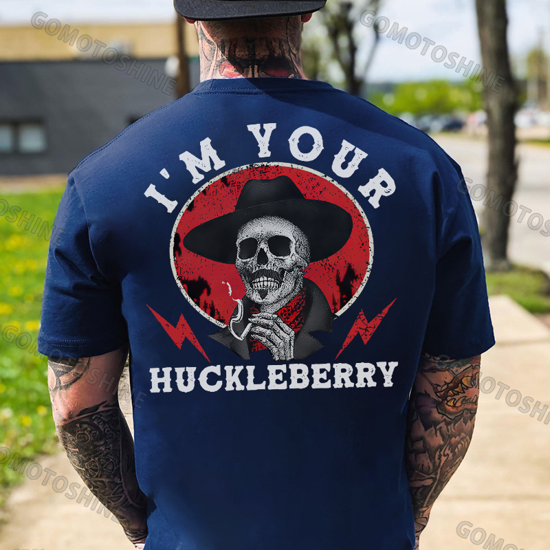 I'M YOUR HUCKLEBERRY Skeleton Print Men's T-Shirt