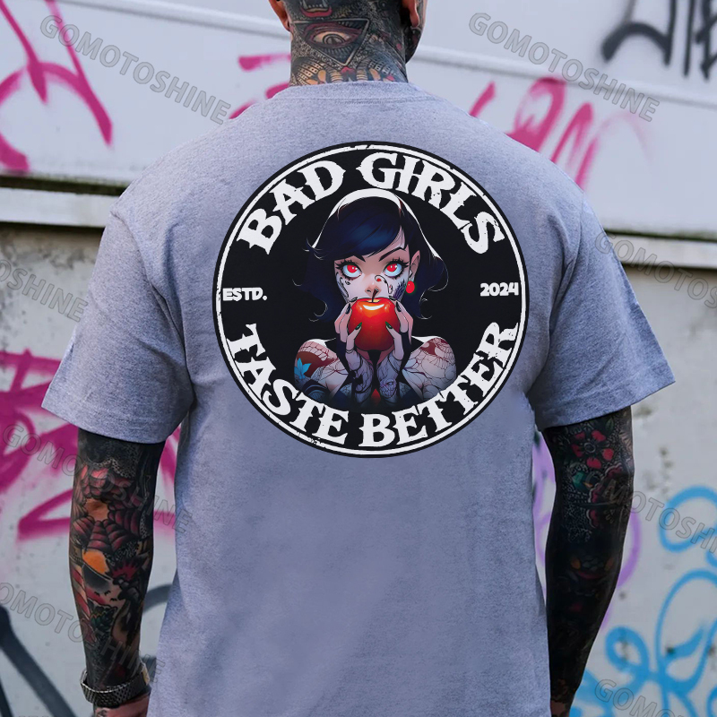 BAD GIRLS TASTE BETTER Bad Girl And Poison Apple Print Men's T-Shirt