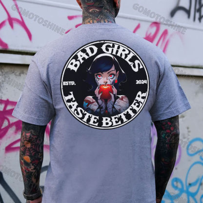 BAD GIRLS TASTE BETTER Bad Girl And Poison Apple Print Men's T-Shirt