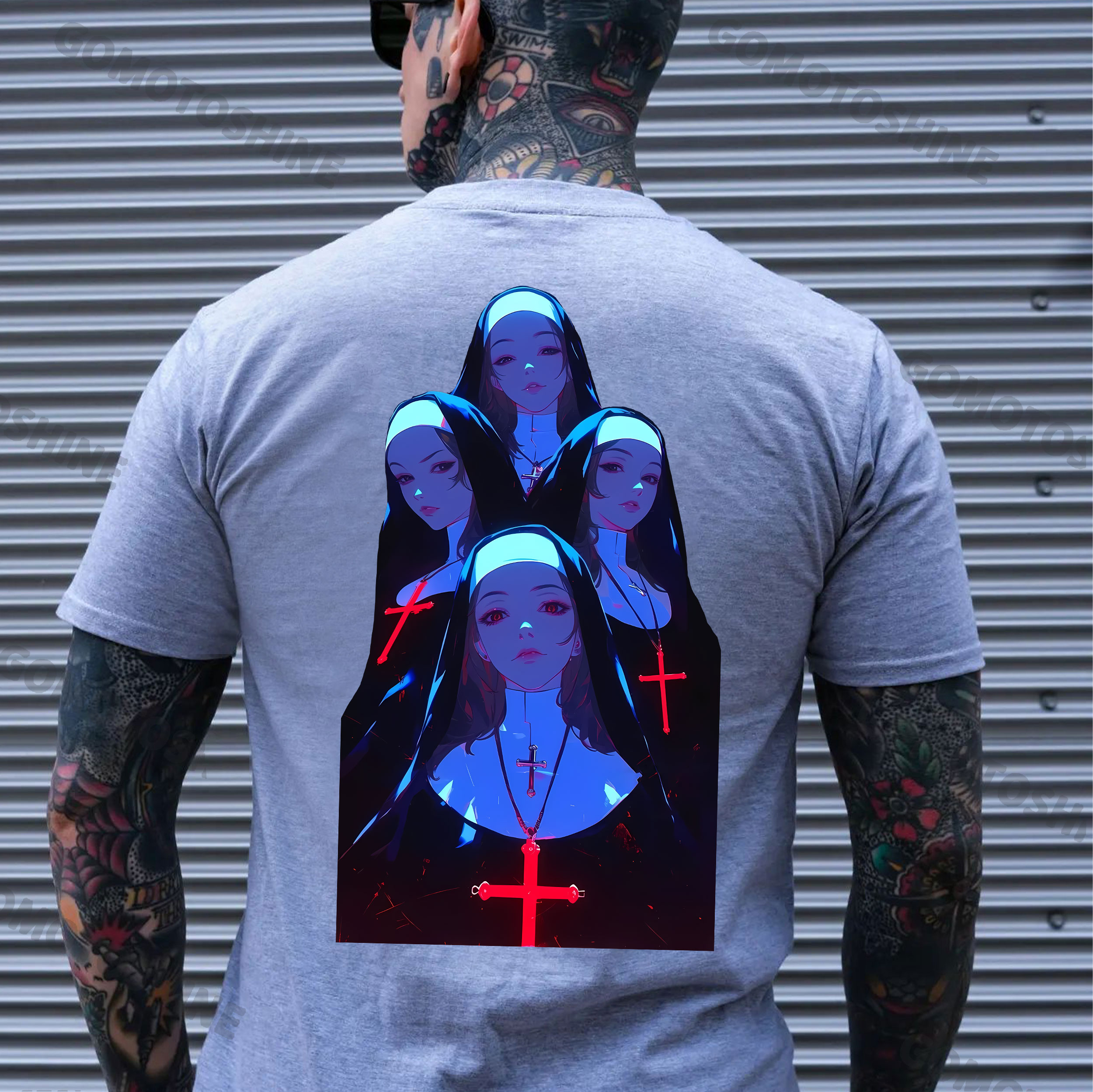 Nun's Gaze Print Men's T-Shirt