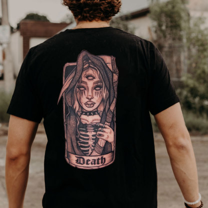 DEATH Gothic Lady Vintage Style Black Print T-Shirt