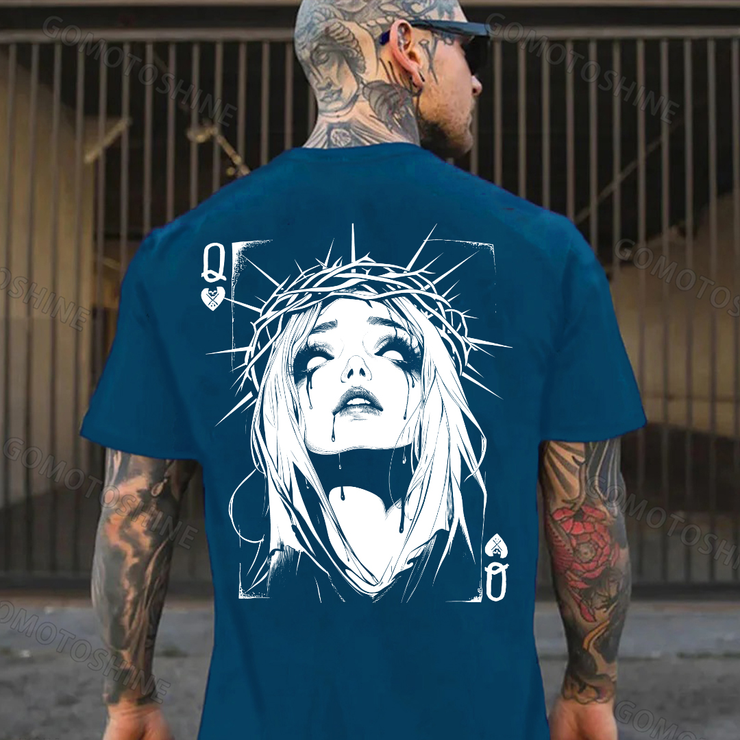 POKER Q Thorn queen Print Men's T-Shirt