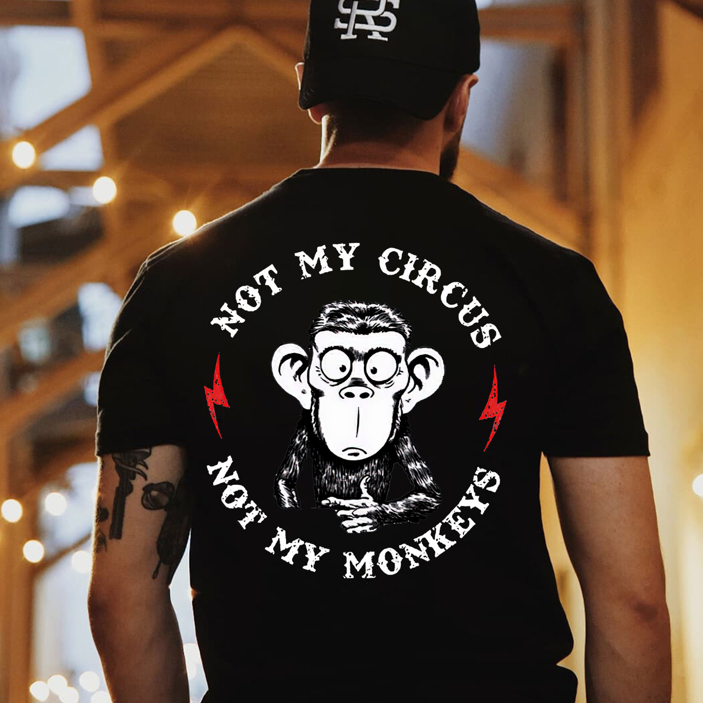 NOT MY CIRCUS NOT MY MONKEYS Print T-Shirt