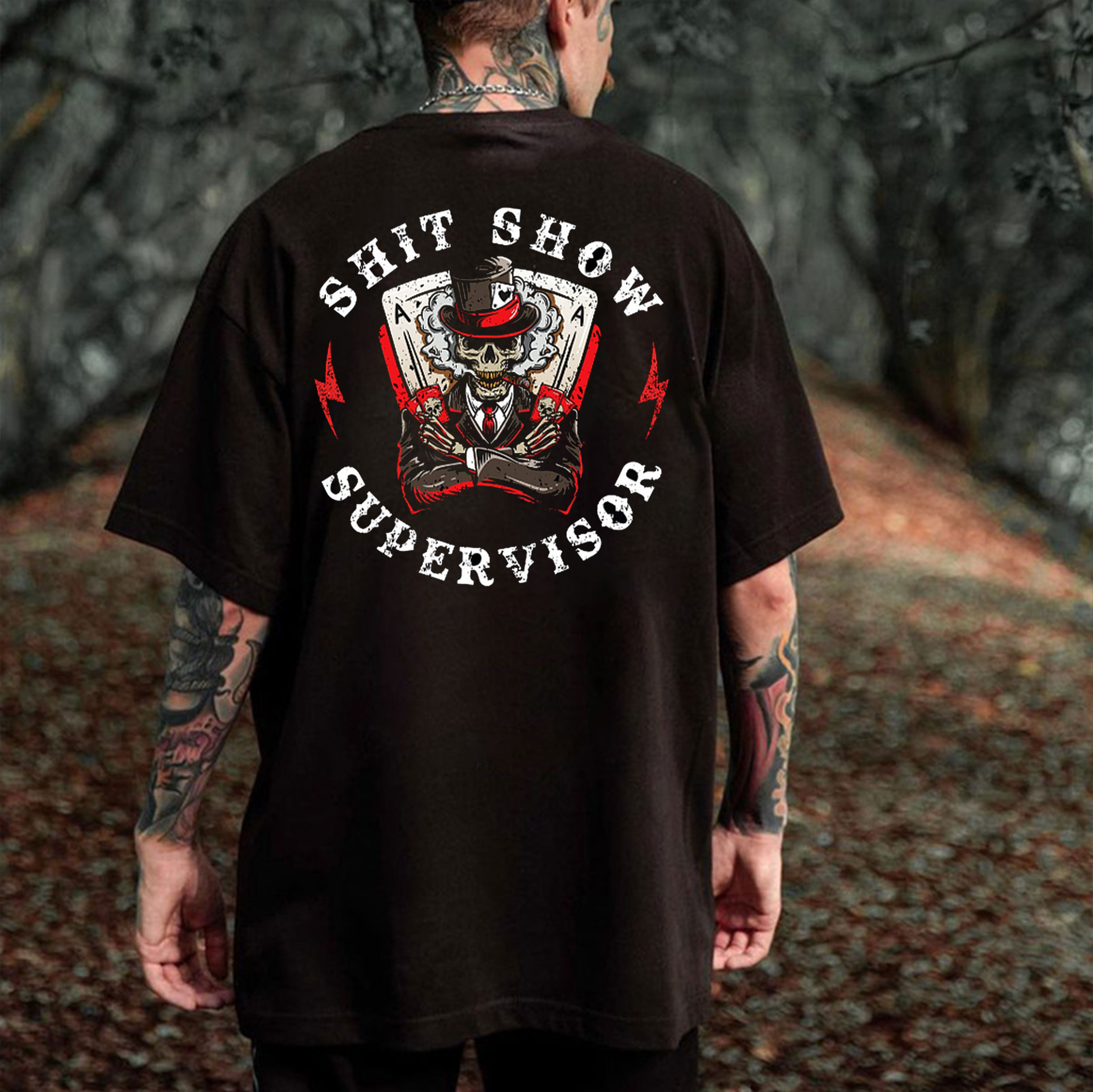 SHIT SHOW SUPERVISOR Black Print T-Shirt