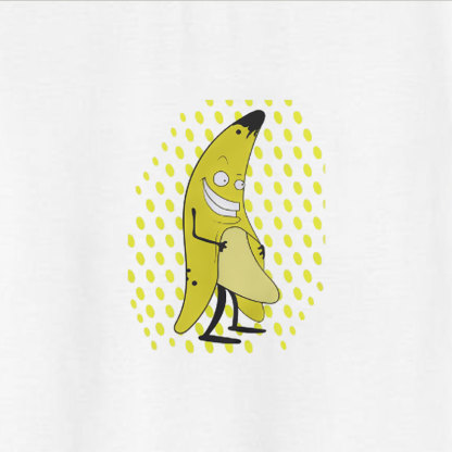 Delight Banana with Naked Body White Print T-Shirt