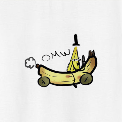 OMW Banana Boat White Print T-Shirt