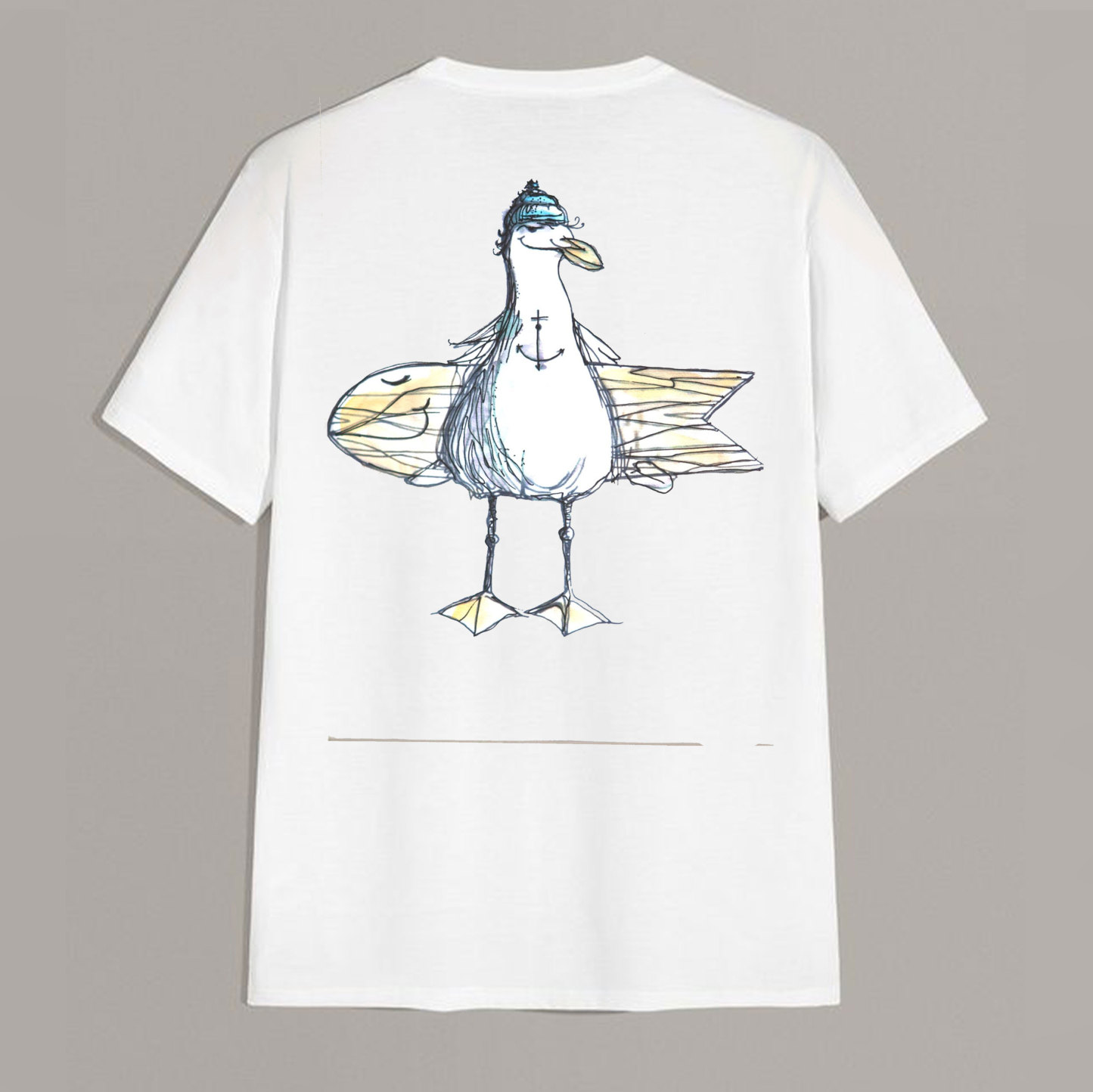 Religion Duck with Skateboarding White Print T-shirt