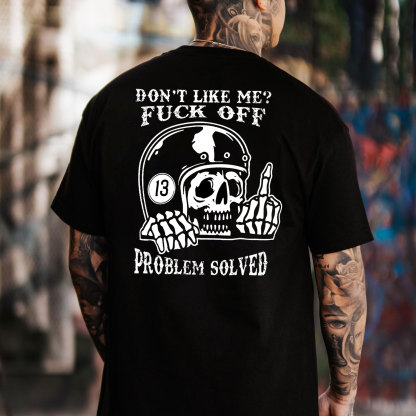 Don't Like Me Black Print T-Shirt