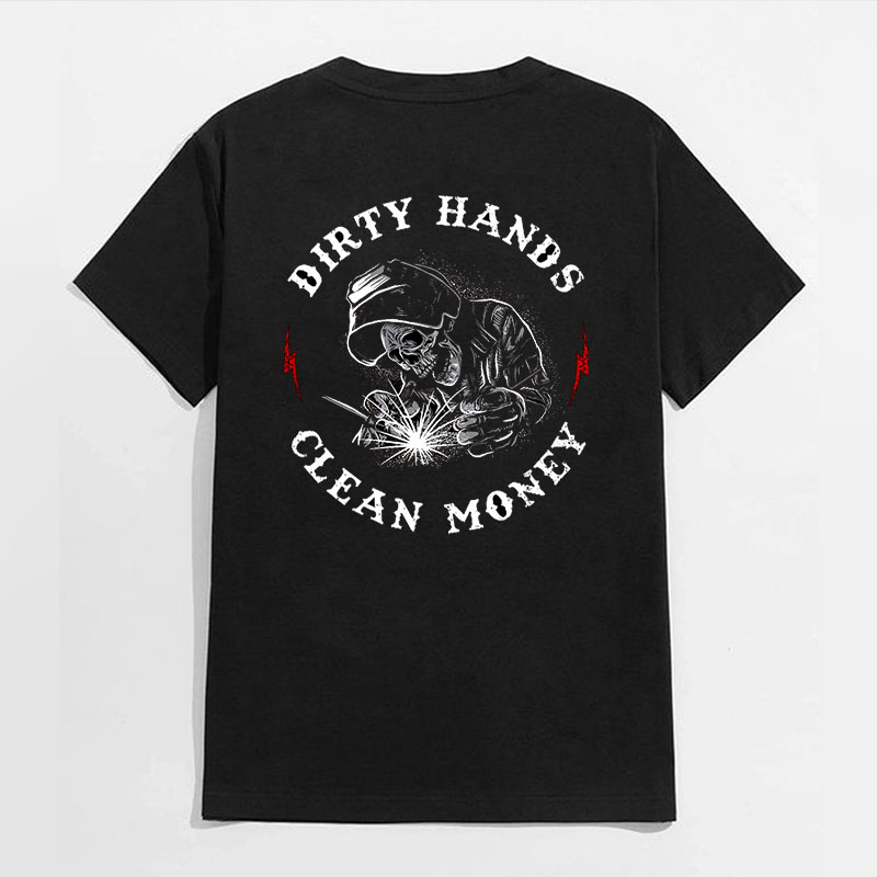 DIRTY HANDS CLEAN MONEY Black Print T-Shirt