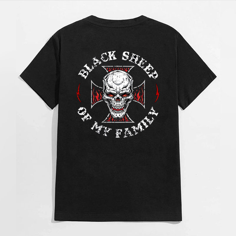 BLACK SHEEP OF MY FAMILY Black Print T-Shirt