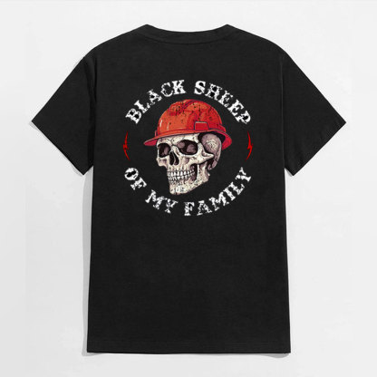 BLACK SHEEP OF MY FAMILY Black Print T-Shirt