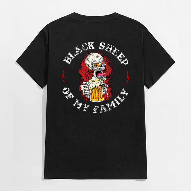 BLACK SHEEP OF MY FAMILY Black Print T-Shirt