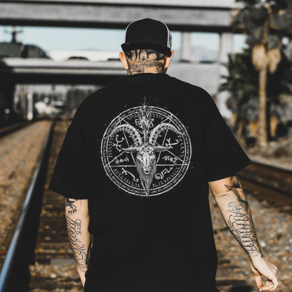 Sheepshead Curcle Letter Icon Vintage Black Print T-shirt