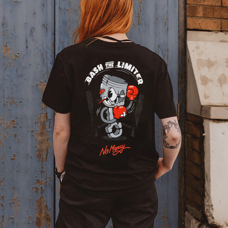 BASH THE LIMITER No Mercy Fighting Tool Man Graphic Print Women's T-shirt