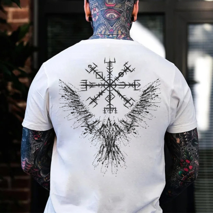 Rune Eagle Black Print T-shirt