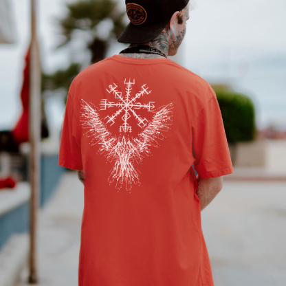 Rune Eagle Black Print T-shirt