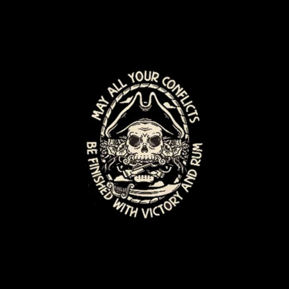 MAY ALL YOUR CONFLICTS Skull Black Print T-shirt